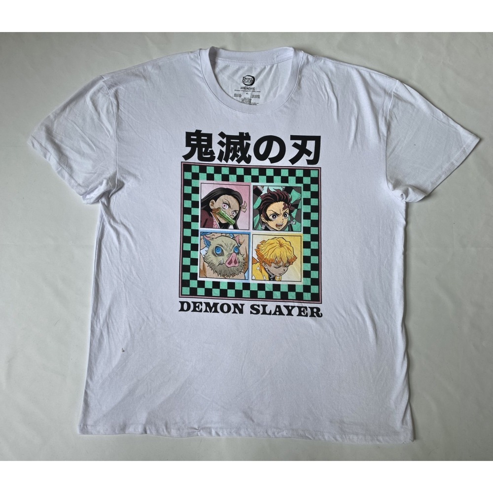 Aniplex "Demon Slayer: Kimetsu noYaiba" Men's White Short-Sleeve T-Shirt,Size:XL